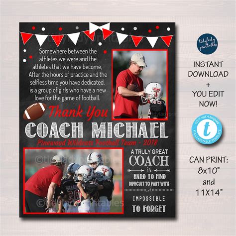 FOOTBALL Coach Gift, Coach Award, Football Team Gift, End of Season Soccer Banquet, Custom Best ...