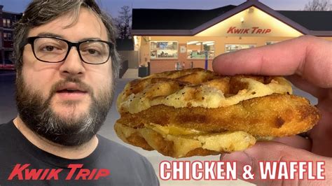 Quick, Kwik Trip "Chicken and Cheese Waffle Sandwich" Food Review - YouTube