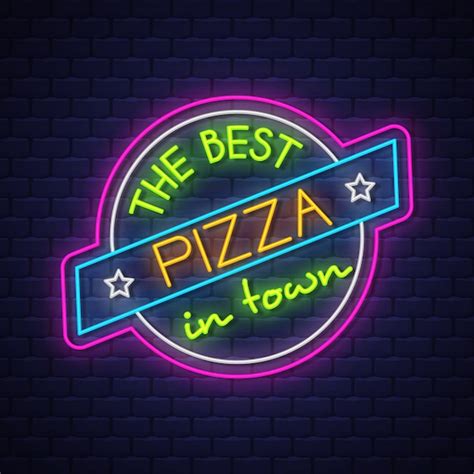 Premium Vector | Pizza neon sign