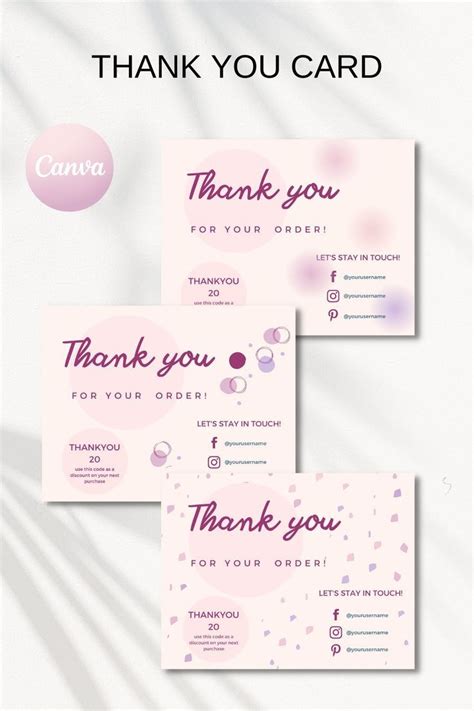 Thank You Card Canva Template | Canva Template (2117765) | Canva ...