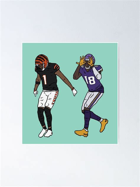 "Ja'Marr Chase and Justin Jefferson Griddy" Poster for Sale by RatTrapTees | Redbubble