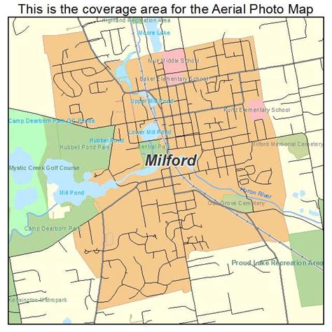 Aerial Photography Map of Milford, MI Michigan