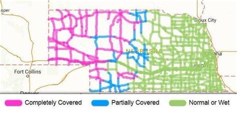 From Kearney west, Nebraska roads are snowy