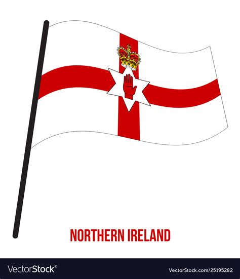 Northern ireland flag waving on white background Vector Image