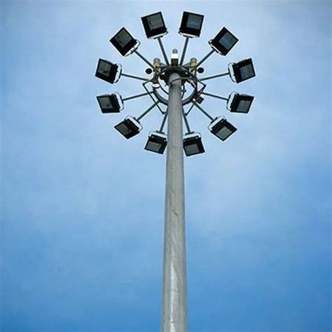 Round Steel Highmast Tower With Ring And Platform 15mtr Height, 15 To ...