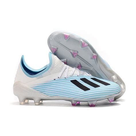 adidas X 19.1 FG Soccer Cleats - White Blue Black