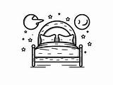 Easy Bed Coloring Page For Children  sketch template
