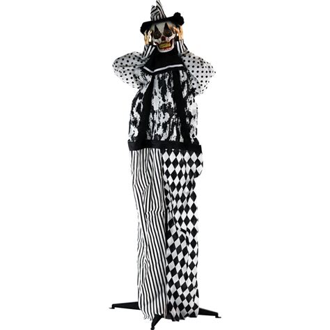 5.75 ft. Animatronic Clown Decoration | 4 Voice Greetings | Touch ...