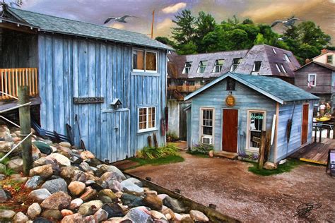 Fishing Village Painting by Tom Schmidt - Fine Art America