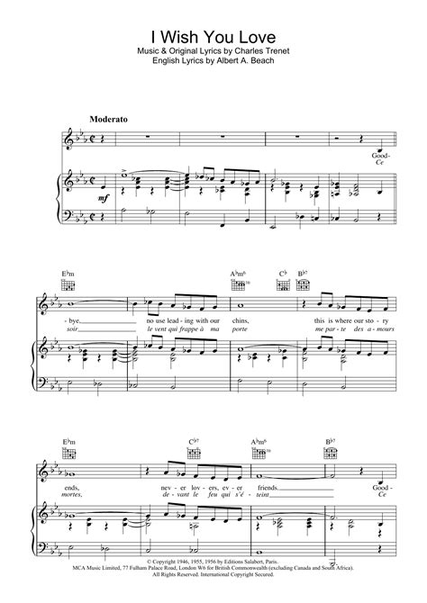 I Wish You Love | Sheet Music Direct