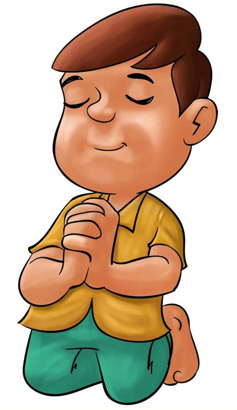 Little Boy Praying Cartoon