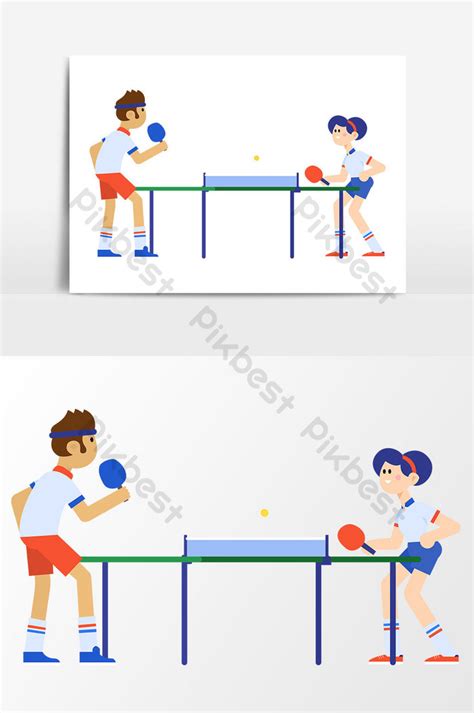 drawing cartoon playing table tennis design elements | PNG Images AI Free Download - Pikbest