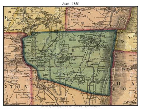 hartford County CT Single Map Reprints