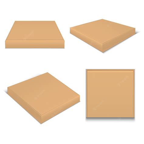 Premium Vector | Realistic Template Blank Brown Package Pizza Boxes Empty Mock Up for Italian ...