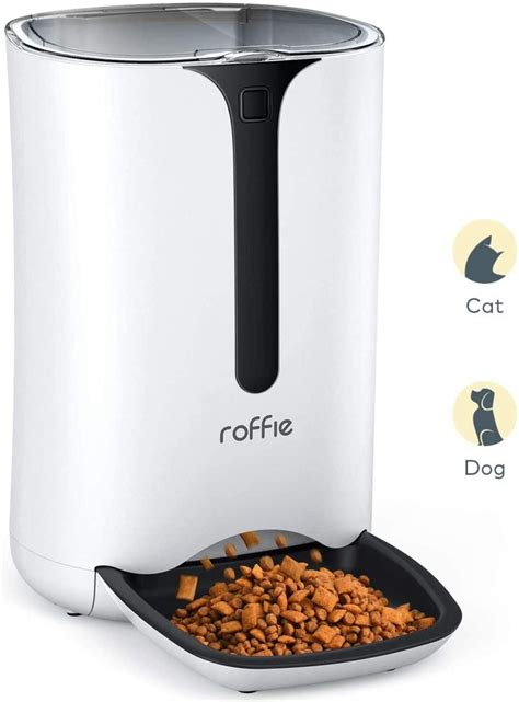 Automatic Cat Feeder, Roffie Dog Food Dispenser for Small Pets with Distribution Alarms, Portion ...