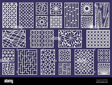 Laser cut template patterns, paper art or metal cutting panels ...