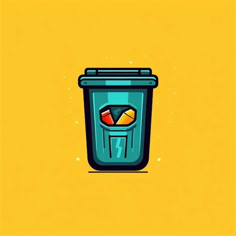 Premium AI Image | trash can logo vector simple flat color