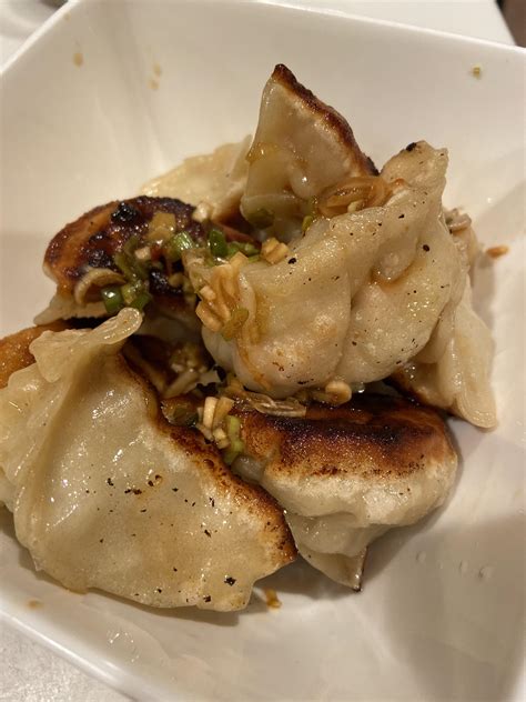 Steamed then pan-fried pork dumplings that I made for my family over ...