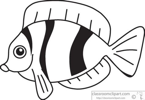 Animals Black and White Outline Clipart - fish-black-white-outline-clipart-914 - Classroom Clipart