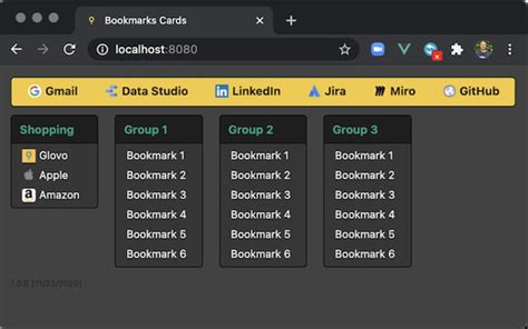 Bookmarks Cards для Google Chrome - Расширение Скачать