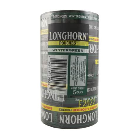 LONGHORN WINTERGREEN POUCHES 0.82oz 5ct - Smokeless Snuff - Tobacco ...