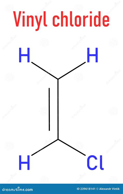 Vinyl Chloride, Polyvinyl Chloride PVC Plastic Building Block. Skeletal Formula.. Stock Image ...