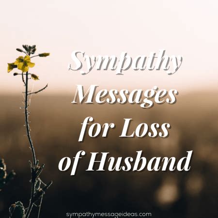 Sympathy Messages For Loss Of Husband