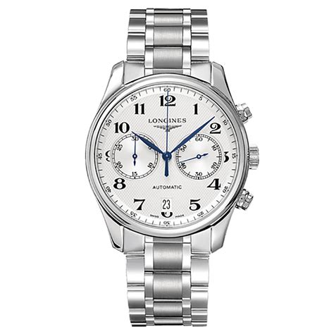 Longines Master Collection 40mm Silver Chronograph Stainless Steel Band | New York Jewelers Chicago