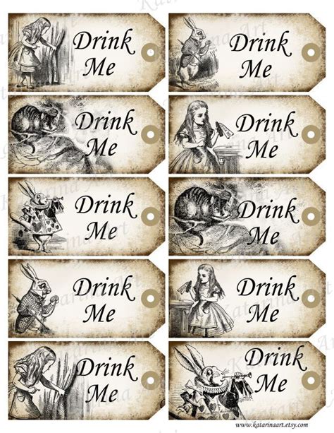 Drink Me Tags Free Printable - Printable Word Searches