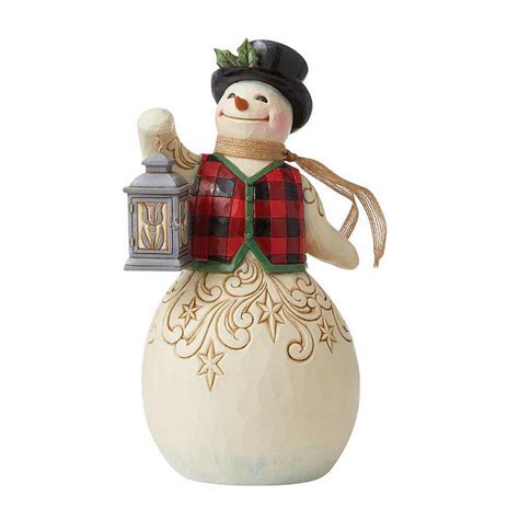 Jim Shore Country Living Snowman with Plaid Vest Christmas Figurine 6009127