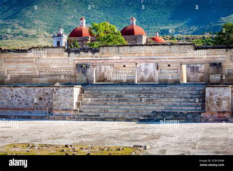 Ruins and church domes at Mitla, Oaxaca, Mexico Stock Photo - Alamy