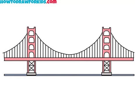 How to Draw the Golden Gate - Easy Drawing Tutorial For Kids | Golden ...