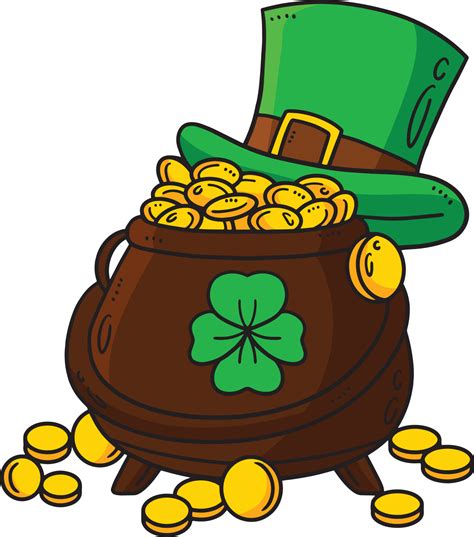 Saint Patricks Day Pot Of Gold Cartoon Clipart 19977890 Vector Art at Vecteezy