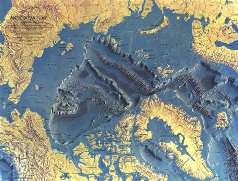 Arctic Ocean Floor 1971 Wall Map by National Geographic - MapSales.com