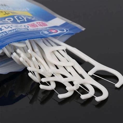 50pcs/lot Dental Flosser Interdental Brush Teeth Stick Toothpicks Floss ...