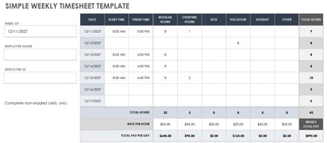 Free Google Sheets Timesheets & Time Card Templates | Smartsheet