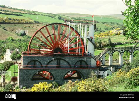 GREAT LAXEY LEAD MINE PUMP, THE LADY ISABELLA LAXEY WHEEL IN THE ISLE OF MAN Stock Photo - Alamy