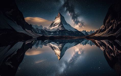 Download 4k, Matterhorn, Milky Way, nightscapes, Alps, mountains ...