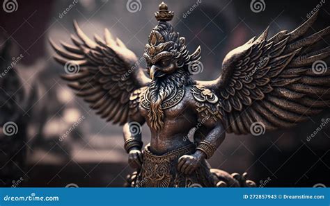 Majestic Garuda Sculpture: Symbol of Power and Devotion in Indian Mythology Stock Illustration ...