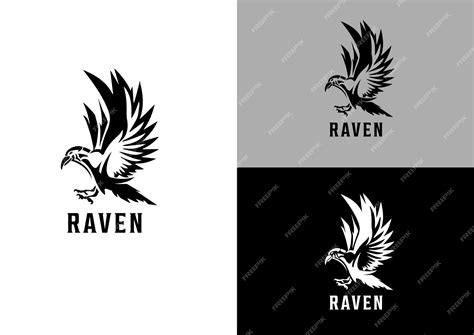 Premium Vector | Black raven logo design concept