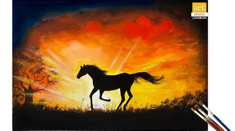 How to Draw Horse Scenery Painting II Horse Painting II #artjanag - YouTube | Painting, Horse ...