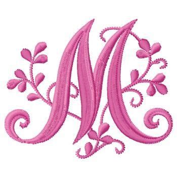 Monogram M embroidery design Machine Embroidery Alphabet, Embroidery Monogram Fonts, Hand ...