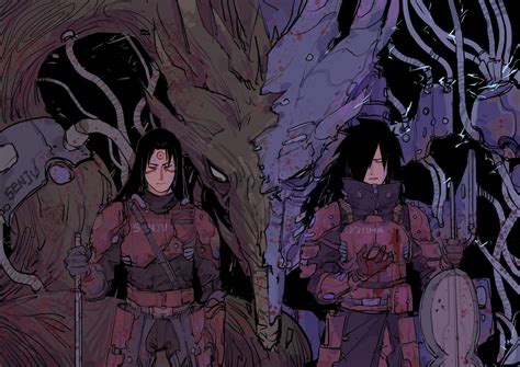 Hashirama and Madara from SYG’s Cyberpunk AU, reposted with permission. | Anime naruto, Naruto ...