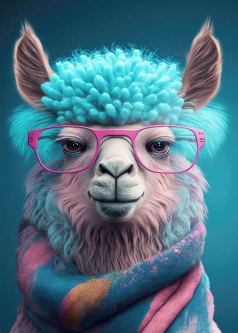 'Cute Llama Art' Poster, picture, metal print, paint by Creative YS | Displate