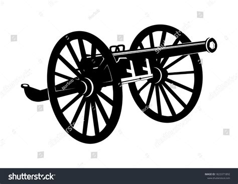 Obsolete Cannon Silhouette Old Cannon On Stock Vector (Royalty Free) 1823371892 | Shutterstock