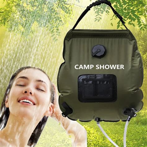 Portable camp shower Water Bag Foldable 20L camping solar showers heater Outdoor travel hiking ...