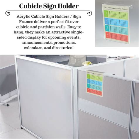 Cubicle Sign Holder. Acrylic Cubicle Sign Holder. Directory Sign Holder for Cubicles. | Cubicle ...