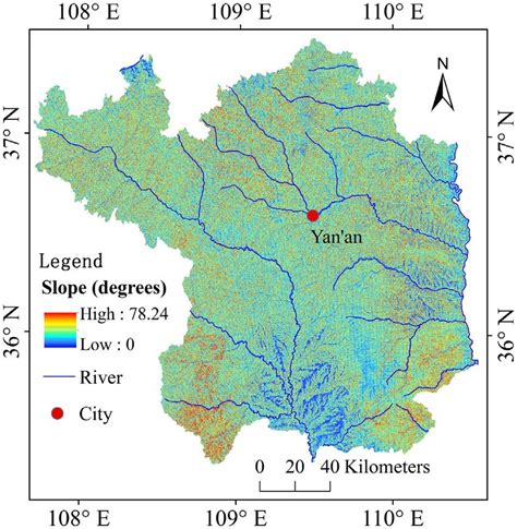 slope gradient map of the study area derived from 25-m grid DeMs. | Download Scientific Diagram