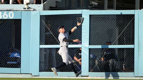 Catch of the year? Aaron Judge crashes through door to make spectacular ...