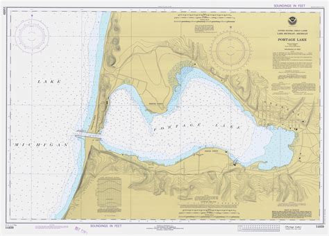 Portage Lake Lake Michigan Map 1979 Nautical Chart Print - Etsy | Lake michigan map, Portage ...